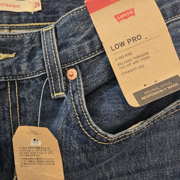 Levi's Dark Blue Straight Jeans - Picture 3 of 5